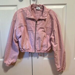 BDG urban Outfitters Pink denim bomber jacket size M